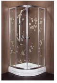Kabiny prysznicowe - Askopol Galatea Plus 90x90 szkło artystyczne jaśmin - miniaturka - grafika 1
