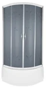 Kabiny prysznicowe - Novoterm Kerra Enerica 80x80 profil chrom szkło grafitowe z dekorem + brodzik - miniaturka - grafika 1