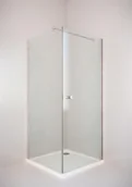 Kabiny prysznicowe - Axiss Glass BK259/1TP+ 80x80 prawa profil chrom szkło transparentne CleanGlass - miniaturka - grafika 1