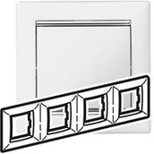 Klawisze i ramki - Legrand Valena - Ramka 4-krotna pozioma biała/srebro 770494 - miniaturka - grafika 1