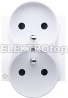 Gniazdka elektryczne - Kontakt Simon DGZ2MZP/AB11 Pokrywa gniazda podwójnego z przesłonami do ramek PRE - miniaturka - grafika 1