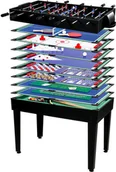 Piłkarzyki - MULTIGRA 15w1 piłkarzyki BILARD TENIS POKER - Czarny - miniaturka - grafika 1
