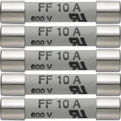 Akcesoria do urządzeń pomiarowych - testo Zestaw 5 szt bezpieczników zapasowych 10 A/600 V testo 0590 0005 - miniaturka - grafika 1
