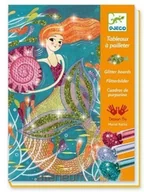 Zabawki kreatywne - Djeco Zestaw artystyczny z brokatem SYRENY - miniaturka - grafika 1