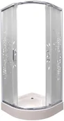Kabiny prysznicowe - Liveno Margo 80x80 profil chrom szkło mrożone + brodzik 5908293533210 - miniaturka - grafika 1