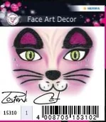 Przybory szkolne - NAKLEJKI DO ZDOBIENIA TWARZY KOT 15310 - miniaturka - grafika 1