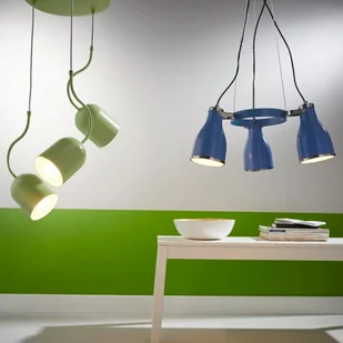 Lampa wisząca Bjorn 3 x 60 W E27 niebieska 9210 - Lampy sufitowe - miniaturka - grafika 2