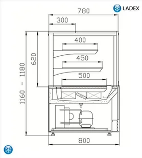 Cebea Lada cukiernicza WCh-1/C5 WO 970 ELLADA - Szafy i witryny chłodnicze - miniaturka - grafika 2