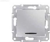 Wyłączniki światła i elektryczne - Schneider Sedna Aluminium wyłącznik schodowy z podświetleniem SDN1500260 - miniaturka - grafika 1