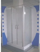 Kabiny prysznicowe - Askopol Monsun 120x80 profil chrom szkło transparentne + brodzik - miniaturka - grafika 1