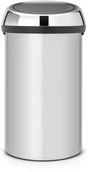 Kosze na śmieci - Brabantia Kosz na śmieci Touch Bin 60L metaliczny szary pokrywa pokrywa stal polerowana 402425 - miniaturka - grafika 1