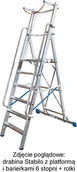 Drabiny - Krause Stabilo drabina z platformą i barierkami 6 stopni + rolki 127501 - miniaturka - grafika 1
