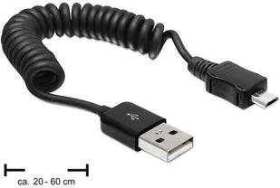 Delock Kabel Kabel USB 20cm-60cm spiralny (83162) - Kable USB - miniaturka - grafika 2