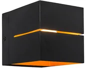 Lampy ścienne - QAZQA Nowoczesny kinkiet czarny ze złotem 9 7 cm - Transfer Groove - miniaturka - grafika 1