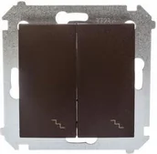 Wyłączniki światła i elektryczne - Kontakt SIMON Łącznik schodowy podwójny z podświetleniem brąz mat DW6/2L.01/46 - miniaturka - grafika 1