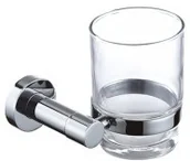 Kubki na szczoteczki do zębów - Omnires MODERN PROJECT Kubek z uchwytem chrom MP60320 CR MP60320CR - miniaturka - grafika 1