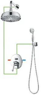 Omnires Art Deco chrom SYSAD25CR | - Baterie wannowe i prysznicowe - miniaturka - grafika 2