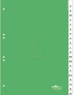 DURABLE Przekładki do segregatora A-Z A4 zielone 6200-05 - Przekładki do segregatorów - miniaturka - grafika 2
