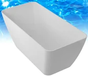 Wanny - Omnires Marble+ Parma WW BP 159x70 biały połysk MARBLE+PARMA159CP - miniaturka - grafika 1