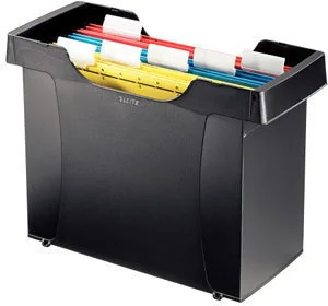 Leitz Kartoteka Plus z teczkami czarna 1993-10-95 - Pudła i kartony archiwizacyjne - miniaturka - grafika 2