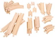 Pociągi dla dzieci - Bigjigs Toys Zestaw torów Tory proste i zakręty - miniaturka - grafika 1