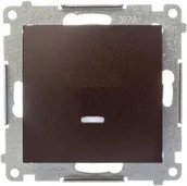 Wyłączniki światła i elektryczne - Kontakt SIMON Łącznik jednobiegunowy z sygnalizacją załączenia brąz mat DW1ZL. - miniaturka - grafika 1
