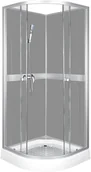 Kabiny prysznicowe - Novoterm Kerra Classic 90x90 profil satyna szkło grey + brodzik - miniaturka - grafika 1