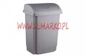 Kosze na śmieci - Plast Team POLAND SP. Z O.O. KOSZ NA ŚMIECI SWING 15L SREBRNY 1346 - miniaturka - grafika 1