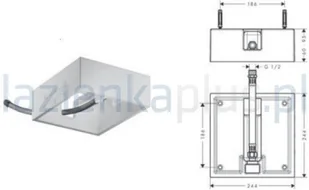 Hansgrohe Zestaw podtynkowy do głowicy Raindance 260x260mm Air 1jet 26471180 - Stelaże i zestawy podtynkowe do WC - miniaturka - grafika 2