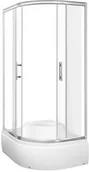 Kabiny prysznicowe - Novoterm Kerra Azalia 100x80 transparentna lewa + brodzik Azalia 100 TRL - miniaturka - grafika 1