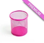 Pojemniki biurowe - D.Rect Leviatan Kubek Na Długopisy Metalowy Siatka Różowy LV072-8 - miniaturka - grafika 1