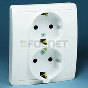 Gniazdka elektryczne - Kontakt Simon KONTAKT - Gniazdo wtyczkowe z uziemieniem Schuko Podwójne - Simon Basic BG - miniaturka - grafika 1