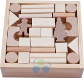 Klocki - B&B KLOCKI DREWNIANE W SKRZYNCE 50 ELEMENTÓW NATURALNE 1359 - miniaturka - grafika 1