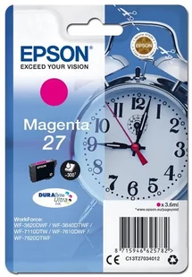 Epson oryginalny ink C13T27034012, 27, magenta, 3,6ml, WF-3620, 3640, 7110, 7610, 7620 C13T27034012 - Tusze oryginalne - miniaturka - grafika 2