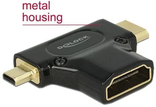Delock Adapter HDMI-A(F)->HDMI -C+HDMI-D(M)Ethernet (65666) - Złącza, przejściówki, adaptery - miniaturka - grafika 2