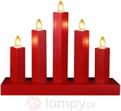 Oświetlenie świąteczne - Best Season wiecznik RAK 5-punktowy czerwony - miniaturka - grafika 1