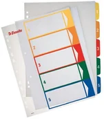 Przekładki do segregatorów - Esselte Przekładka 1-5 do nadruku tekstu na kartę plastikowe numeryczne - N1483 - miniaturka - grafika 1