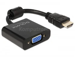 Delock Adapter HDMI-A(M)-> VGA(F) 25cm 65512 - Adaptery i przejściówki - miniaturka - grafika 2