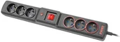 Listwy zasilające - Armac Listwa Zasilająca MULTI M33 (6 GNIAZD) 2.5m czarna M33/25/CZ - miniaturka - grafika 1