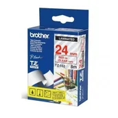 Taśmy do drukarek barwiące - Brother TZ-152 24mm taśma laminowana, czerwony nadruk/przeźroczyste tło - miniaturka - grafika 1