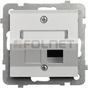 Gniazdka elektryczne - Ospel Gniazdo Komputer Pojedyncze skośne, bez modułu - As GPK-1GS/P/00 - miniaturka - grafika 1