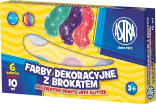 Astra Farby dekoracyjne z brokatem 6 kolorów - Farby i media malarskie - miniaturka - grafika 3