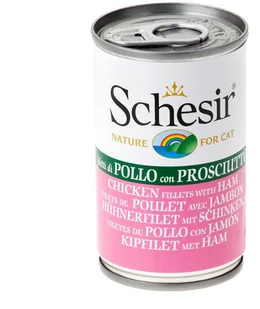 Schesir ryba w bulionie, 6 x 140 g - Filet drobiowy z szynką w galarecie - Mokra karma dla kotów - miniaturka - grafika 2
