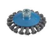 Materiały ścierne - Bosch Szczotka stożkowa z drutu ząbkowanego 100 mm 0 5 mm 12500 obr min 12 mm 14 2608622011 Średnica 100 mm - miniaturka - grafika 1