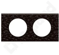 Klawisze i ramki - Legrand 069452 CELIANE RAMKA SKÓR CZARN PIX X2 POZ/PIO - miniaturka - grafika 1