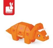 Klocki - Janod Triceratops drewniany do złożenia, J08226 - miniaturka - grafika 1