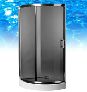 Omnires Helalth 90x90 prawa profil chrom błyszczący szkło grafitowe JK2209 P LC2 GR - Kabiny prysznicowe - miniaturka - grafika 2