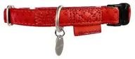Obroże dla psów - Zolux Obroża regulowana Mac Leather 15mm Czerwona [522035RO] - miniaturka - grafika 1