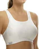 Bielizna sportowa damska - GLAMORISE biustonosz sportowy damski, z podwójnego materiału, biały - miniaturka - grafika 1