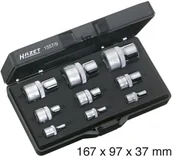 Klucze i nasadki - Hazet Zestaw wkładek do kluczy nasadowych 1/4"" 6 3 mm) 1/2"" 12.5 mm) 3/8"" 10 mm) 1557/9 Torx zewnętrzny 9 szt - miniaturka - grafika 1